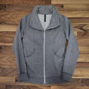Lululemon Cozy Cuddle Up Jacket Full-Zip Heathered Grey Size 6 Euc